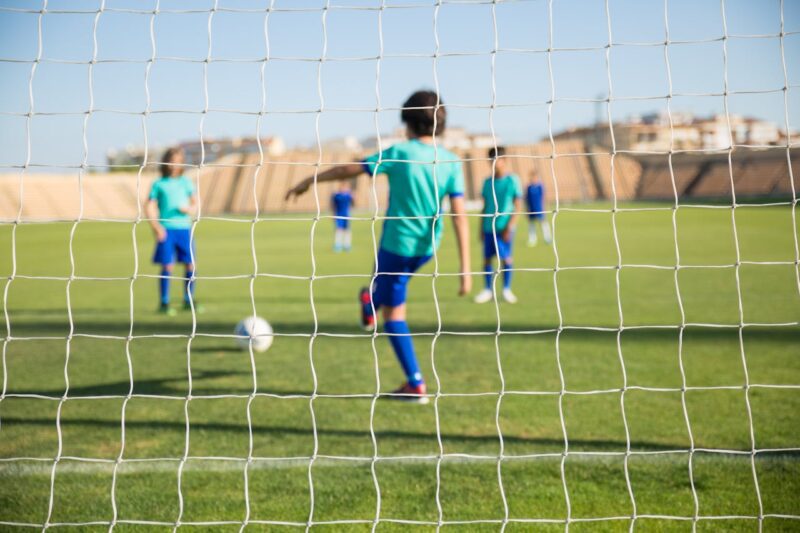 A Boy playing football